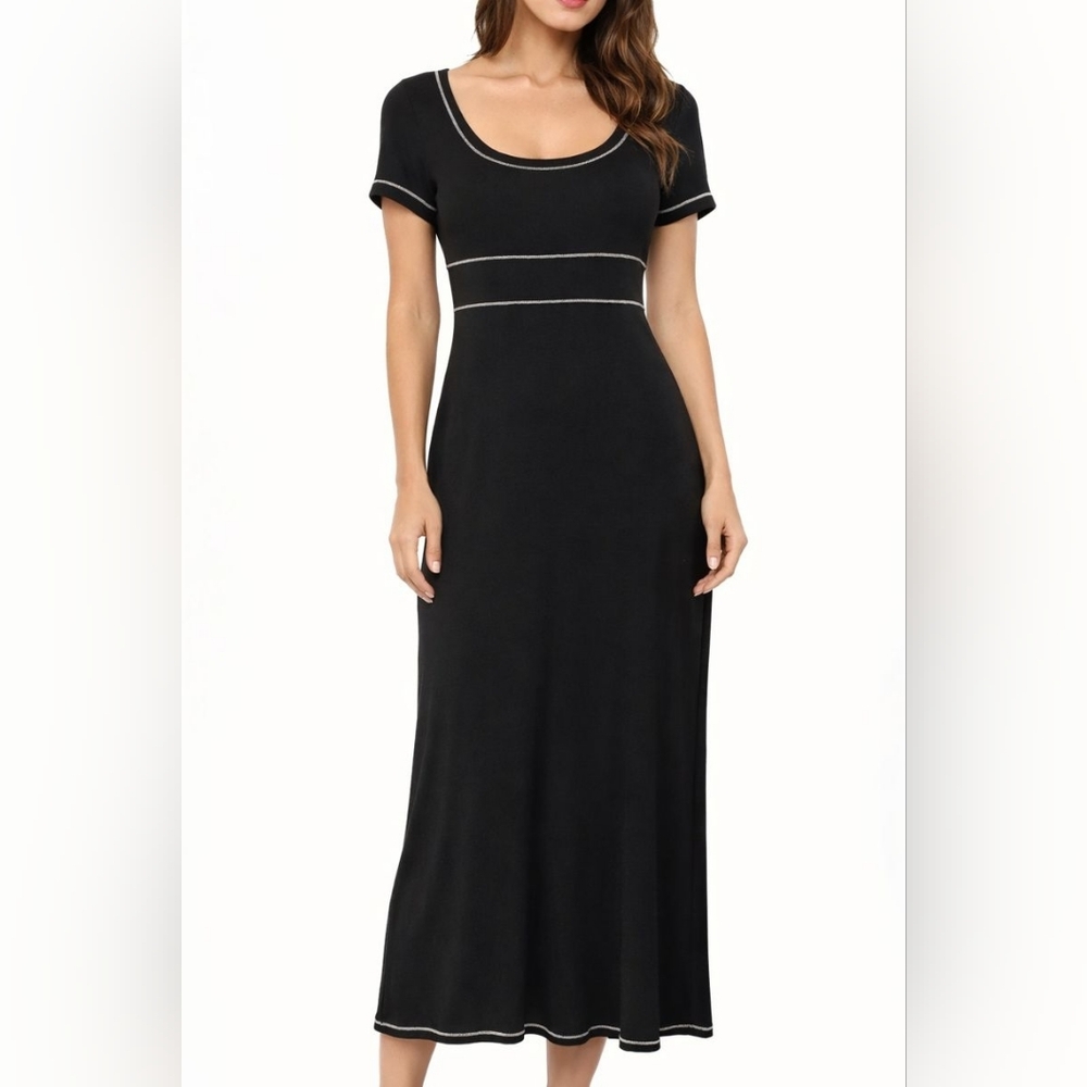 BCBGMaxAzria Vintage Made In USA Black Dress Minimalist. Size S-M